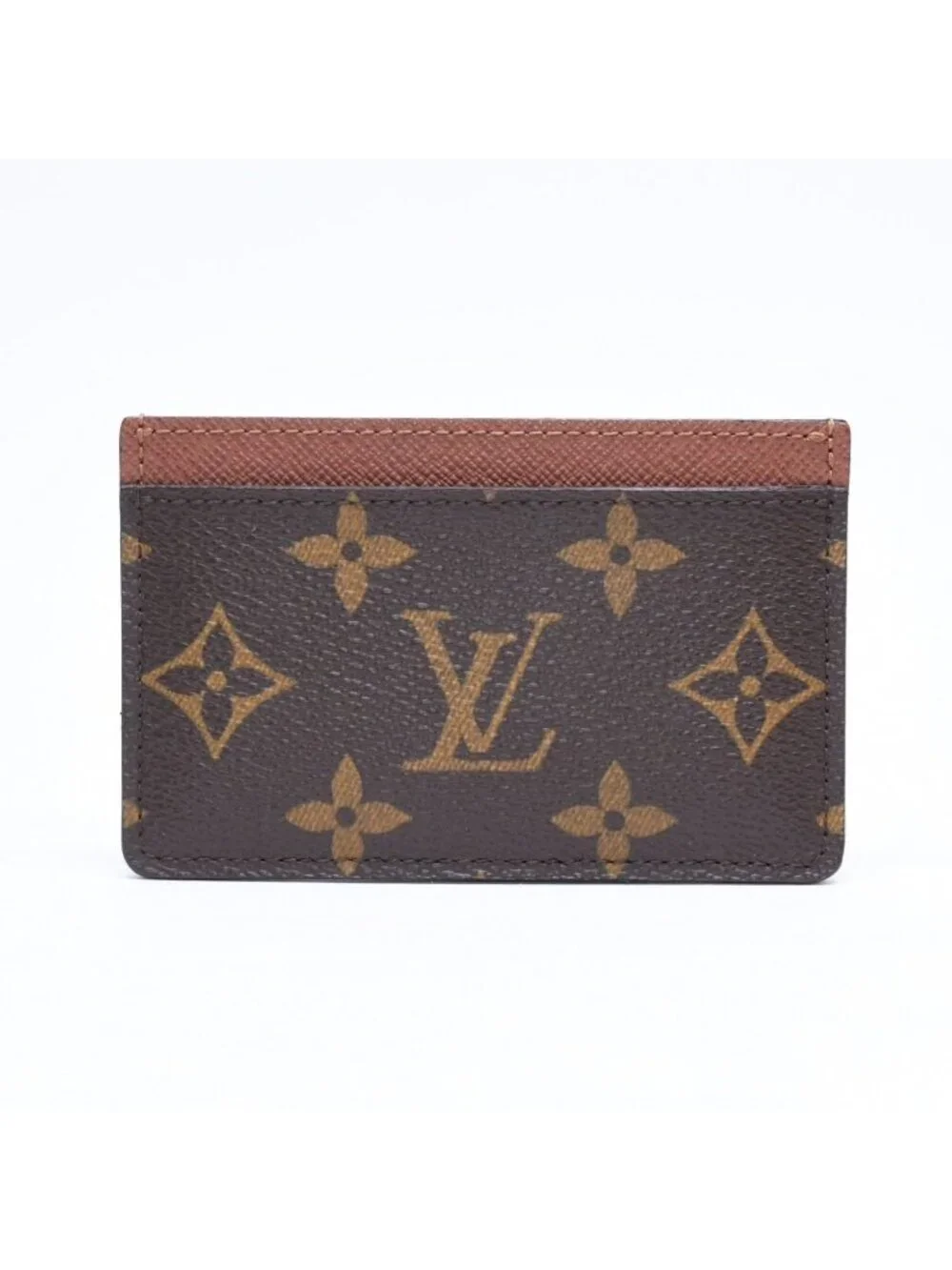 Louis Vuitton Porte Cartes Simple Card Case Monogram Canvas Brown